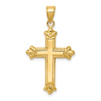 14K Reversible Diamond-cut Cross Pendant view 4