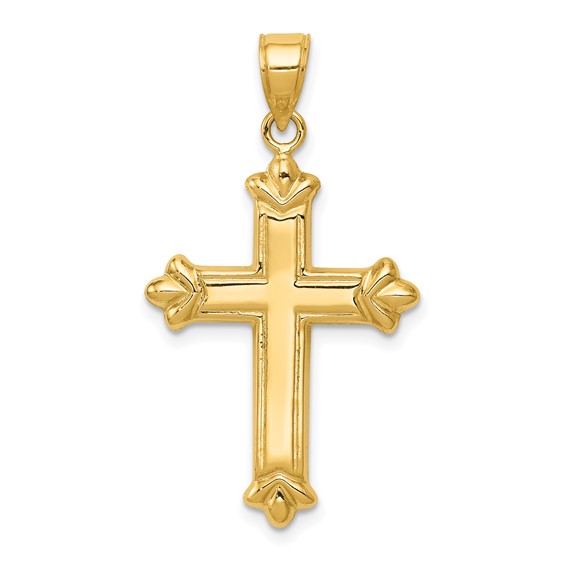 Gold Fleur de lis Cross Pendant