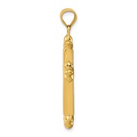 14K Reversible Diamond-cut Cross Pendant view 2