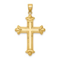 14K Reversible Diamond-cut Cross Pendant view 4