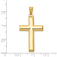 14K and White Rhodium Reversible Yellow White Cross Pendant view 3