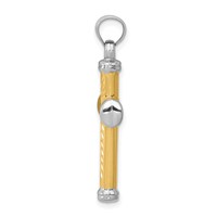 14K Two-Tone and White Rhodium Diamond-cut Reversible Cross Pendant view 2