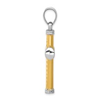 14K Two-Tone and White Rhodium Diamond-cut Reversible Cross Pendant view 2