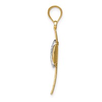 14K Two-tone Diamond-cut -x- Cross Pendant view 2