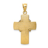 14K Two-tone Diamond-cut -x- Cross Pendant view 4