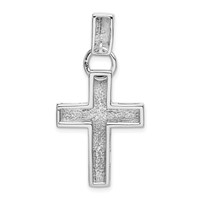 14K White Gold Modern Cross Pendant view 3