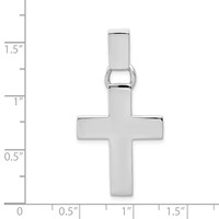 14K White Gold Modern Cross Pendant view 4