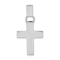 14K White Gold Modern Cross Pendant view 1