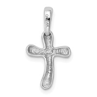 14K White Gold Small Freeform Cross Pendant view 3