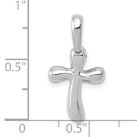 14K White Gold Small Freeform Cross Pendant view 4
