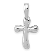 14K White Gold Small Freeform Cross Pendant view 1