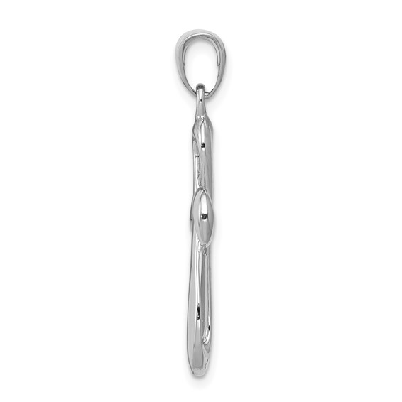 14k White Gold Ribbon Cross Pendant