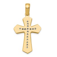 14K Two-tone Solid Cross Pendant view 4