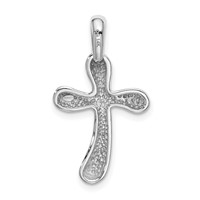 14K White Gold Freeform Cross Pendant view 3