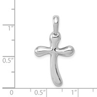 14K White Gold Freeform Cross Pendant view 4