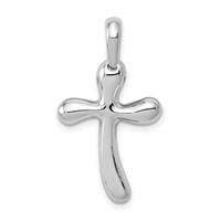 14K White Gold Freeform Cross Pendant view 1