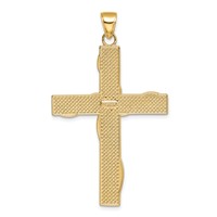 14K and White Rhodium Large Hope Faith Love Believe Cross Pendant view 4
