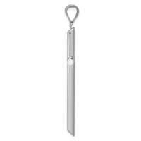 14K White Gold Large Polished Hollow Cross Pendant view 2