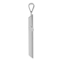 14K White Gold Polished Hollow Cross Pendant view 2