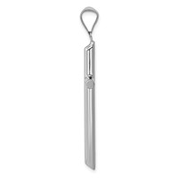 14K White Gold Hollow Cross Pendant view 2