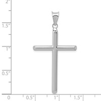 14K White Gold Hollow Cross Pendant view 4