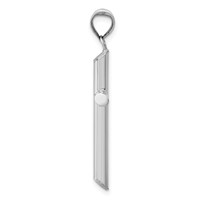 14K White Gold Hollow Cross Pendant view 2