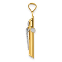 14K Two-Tone and White Rhodium Inri Crucifix Pendant view 2