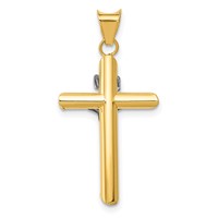 14K Two-Tone and White Rhodium Inri Crucifix Pendant view 4