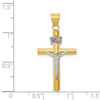 14K Two-tone Inri Crucifix Pendant view 3