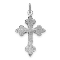 14K White Gold Fleur De Lis Cross Pendant view 4