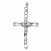 14K White Gold Large Crucifix Pendant view 4