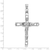 14K White Gold Large Crucifix Pendant view 3