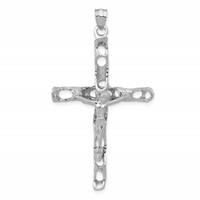 14K White Gold Large Crucifix Pendant view 1
