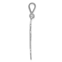 14K White Gold Fleur De Lis Cross Pendant view 2