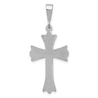 14K White Gold Fleur De Lis Cross Pendant view 4
