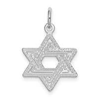 14K White Gold Star of David Charm view 3