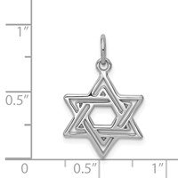 14K White Gold Star of David Charm view 4