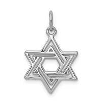 14K White Gold Star of David Charm view 1