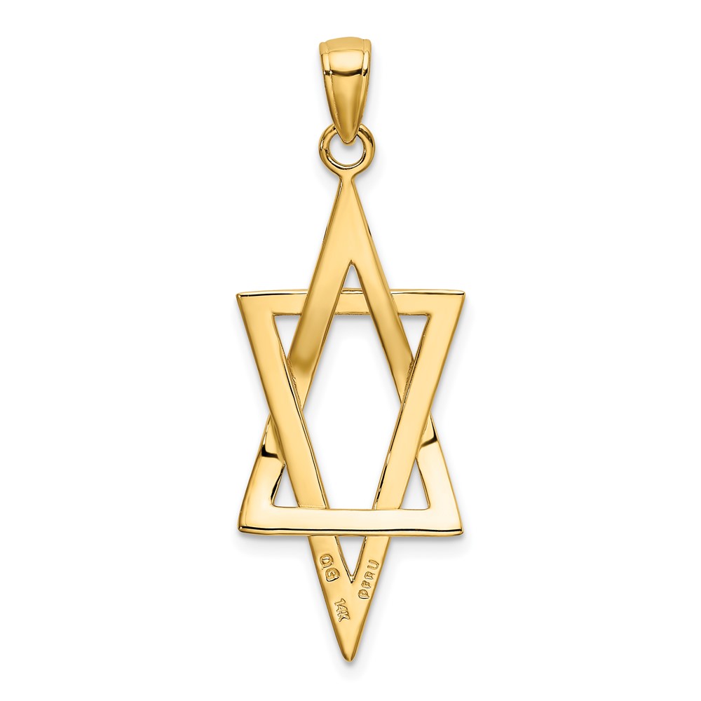 14k Elongated Star of David Pendant (K3796)