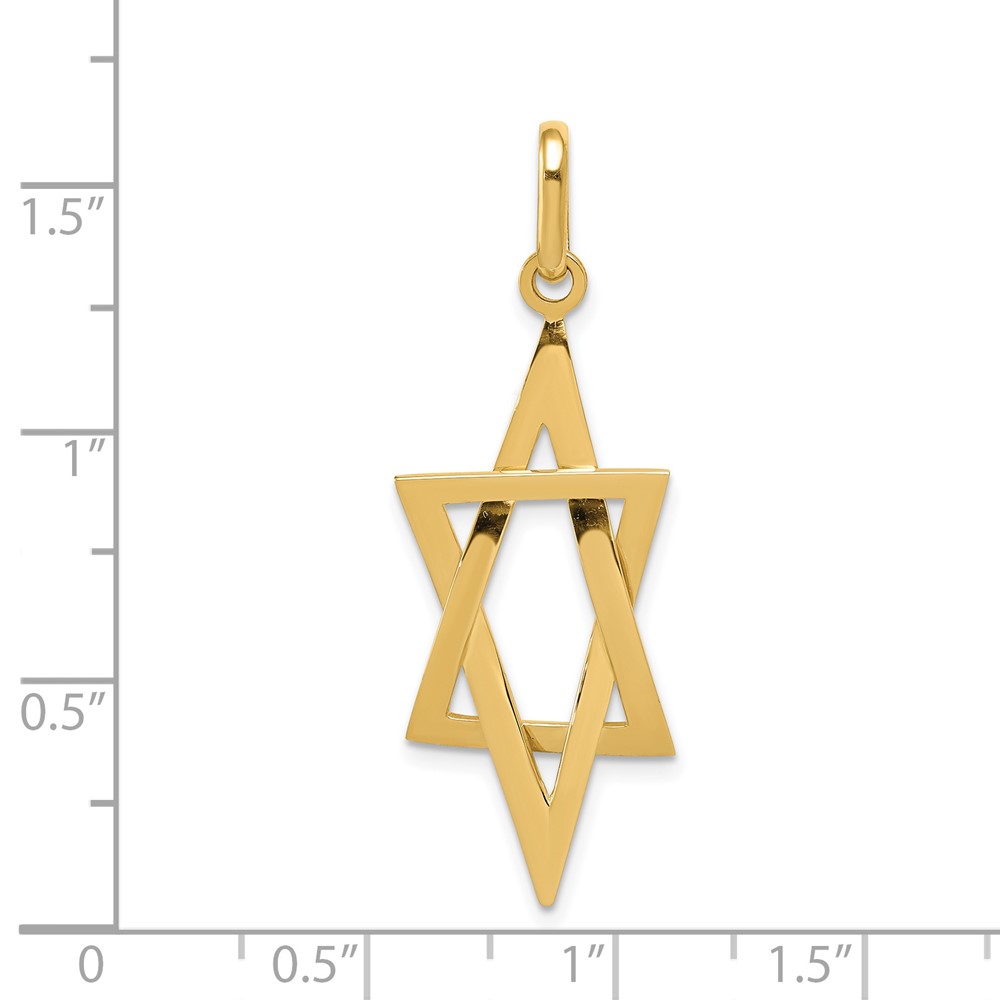 14k Elongated Star of David Pendant (K3796)