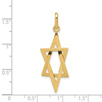 14K Yellow Gold Elongated Star of David Pendant view 4