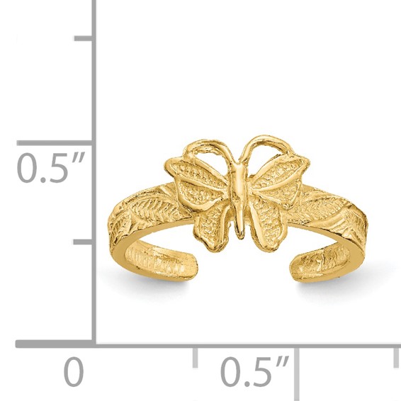 14K Butterfly Toe Ring