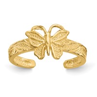 14K Yellow Gold Butterfly Toe Ring view 1