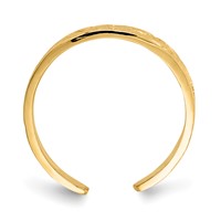 14K Yellow Gold Flower and Scroll Toe Ring view 2