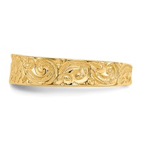 14K Yellow Gold Flower and Scroll Toe Ring view 3