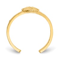 14K Yellow Gold Diamond-cut Sand Dollar Toe Ring view 2