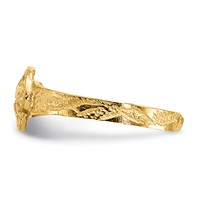 14K Yellow Gold Diamond-cut Sand Dollar Toe Ring view 3