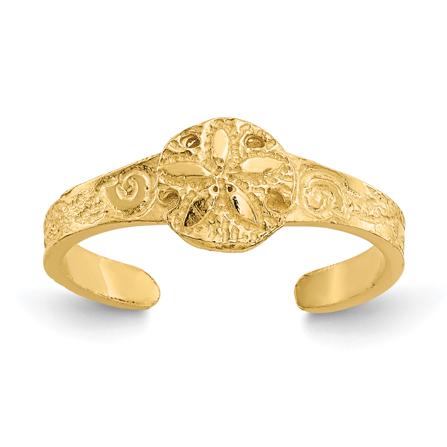 14K Diamond-cut Sand Dollar Toe Ring (K3832)