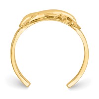 14K Yellow Gold Two Dolphins Toe Ring view 2