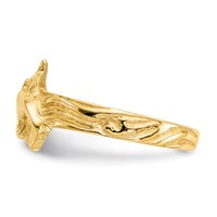 14K Yellow Gold Two Dolphins Toe Ring view 3